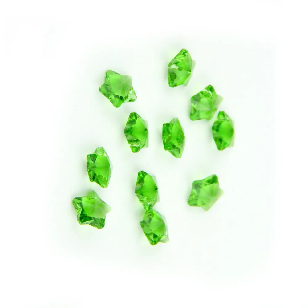 1000 шт./лот темно зеленые хрустальные Звездные бусины 14 мм в одном отверстии