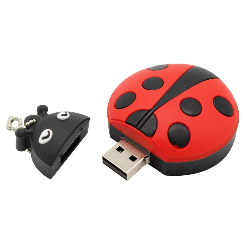 Милые Мультяшные животные божьи коровки usb мультфильмы 4 ГБ 8 16 32 64 Гб Флешка USB