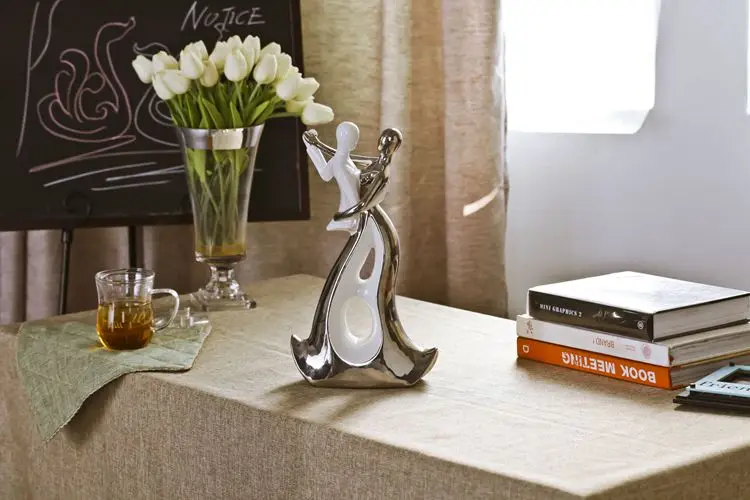 Белые серебряные керамические влюбленные домашний декор украшение для комнаты