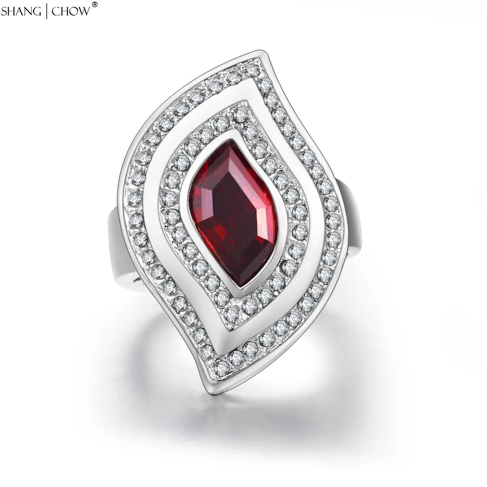 Кольцо из серебра 925 пробы с белым кристаллом и гранатом|925 sterling silver ring|sterling ringssilver