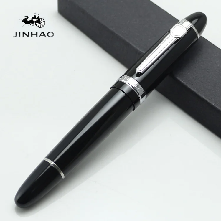 Шариковая ручка JINHAO 159 черная фиолетовая Золотая отделка Большая Тяжелая твист