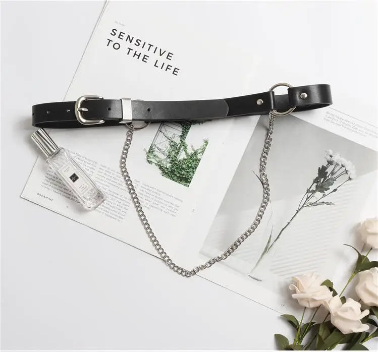 

Newest Fashion Pin Buckle belts jeans circle buckles belt HOT PU black leather wide Personality big ring decorate female