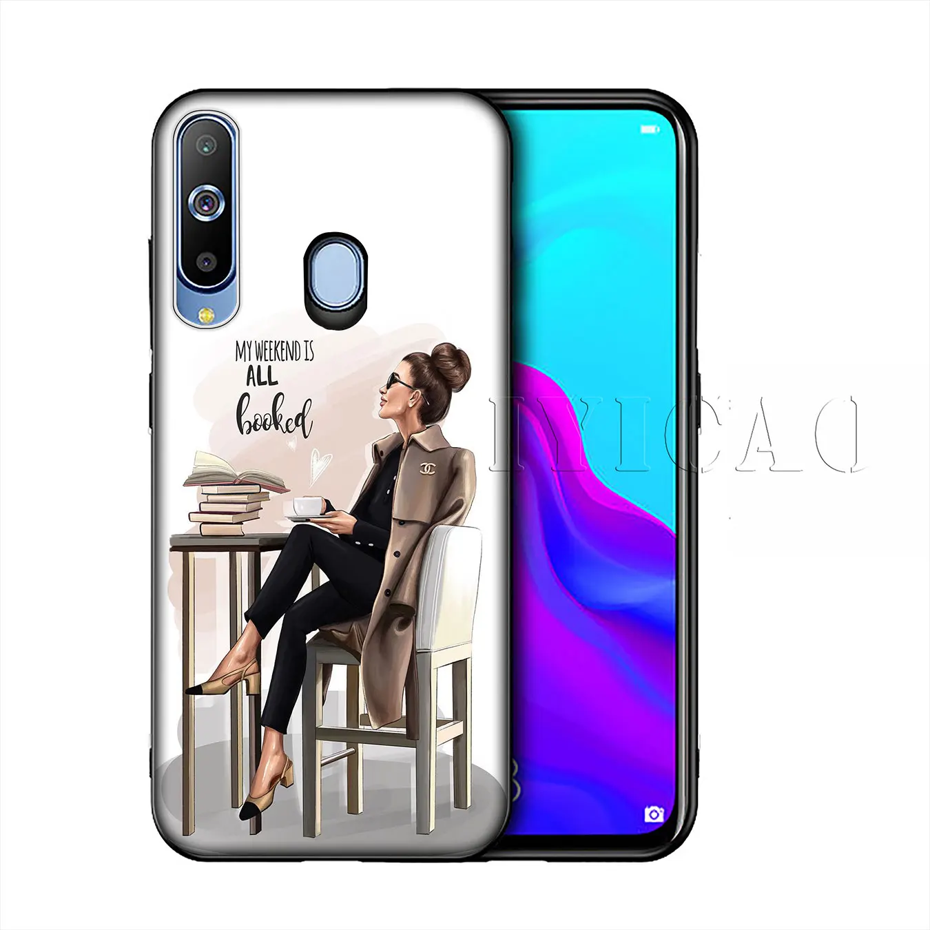 IYICAO Cute cartoon girl Silicone Soft Case for Samsung Galaxy A10 A30 A40 A50 A70 M10 M20 M30 Cover |