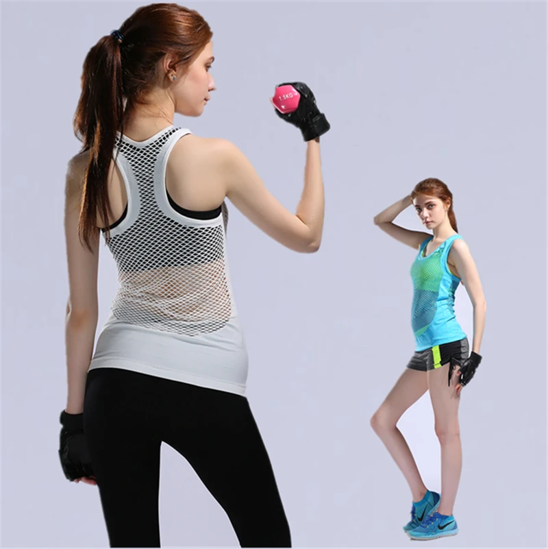 Womens Yoga Shirts Woman Running Shirt Cool Gym Apparel Tank Tops Fitness Clothes Ladies Female Tee | Спорт и развлечения