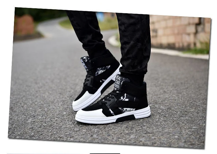 Bota Masculina бросился осенью и зимой Модная повседневная обувь на плоской подошве из дышащего материала с камуфляжным принтом-галстуком-бабочкой Для мужчин студент хип-хоп № 97