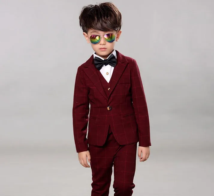 Jakcet Vest Pants C Деловой костюм для маленьких мальчиков; блейзеры; Детские свадебные костюмы; смокинги с цветочным узором для мальчиков; школьный детский весенний танцевальный костюм для выступлений на фортепиано - Цвет: Jakcet Vest Pants C