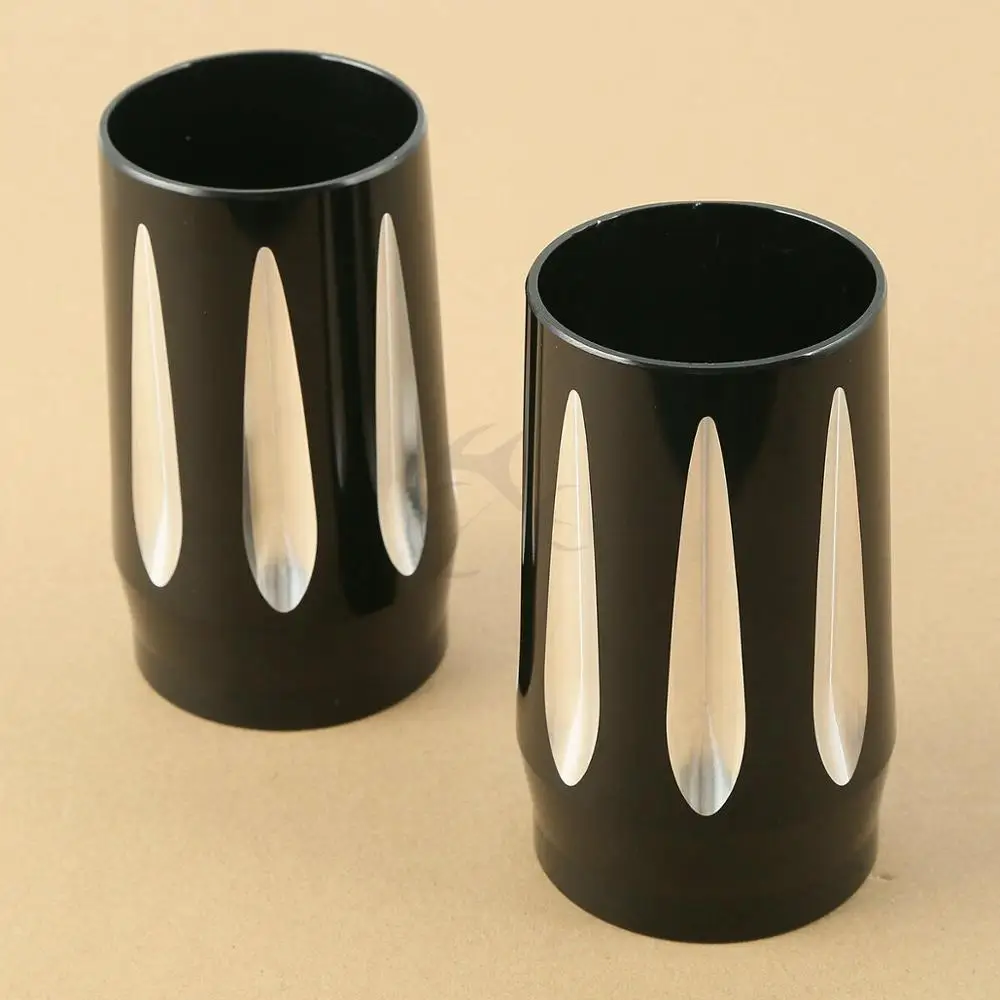 Пара черных чехлов для вилок и багажников мотоциклов с ЧПУ Harley Touring Electra Street Glide Road