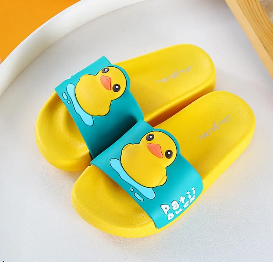 yellow duck Летняя обувь для маленьких мальчиков; обувь для отдыха для девочек; детские сандалии из ПВХ с рисунком утки; Детская домашняя одежда; тапочки для мамы и папы; верхняя одежда - Цвет: yellow duck