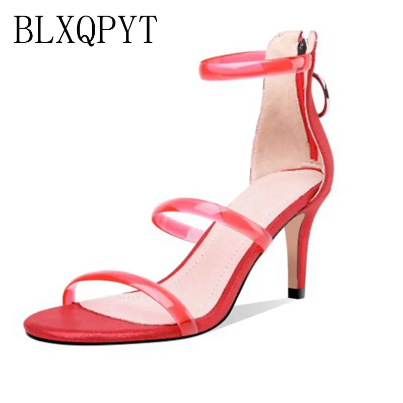 

BLXQPYT Sandalias Mujer super Size 34-46 Shoes Women Sandals High 7.5cm Heels Sapato Feminino Summer Style Chaussure Femme 888-6