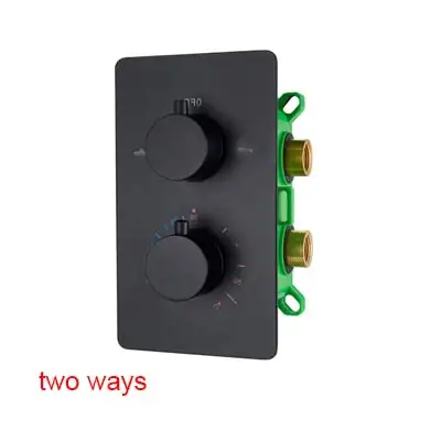 black two ways Senlesen термостатическая катушка 2 способа/3 способа душевой набор хромированный смеситель для воды горячая и холодная вода смеситель кран аксессуары для ванной комнаты - Цвет: black two ways