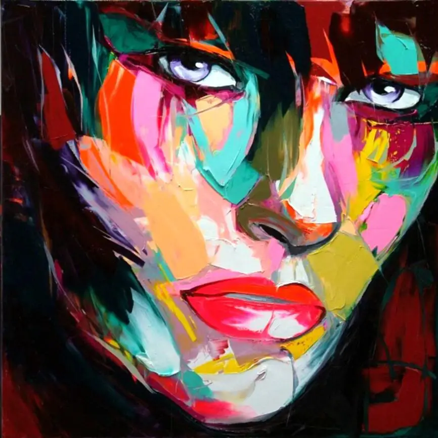 Nielly Франсуаза Искусство ручная роспись людей лицо картина маслом на холсте для декора стен абстрактный нож Мэрилин Монро лицо - Цвет: 4