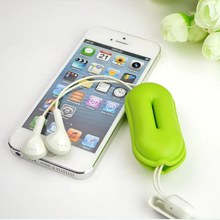 100 шт Красочные арахиса форма наушников Кабельные Winder вкладыши линия намотка