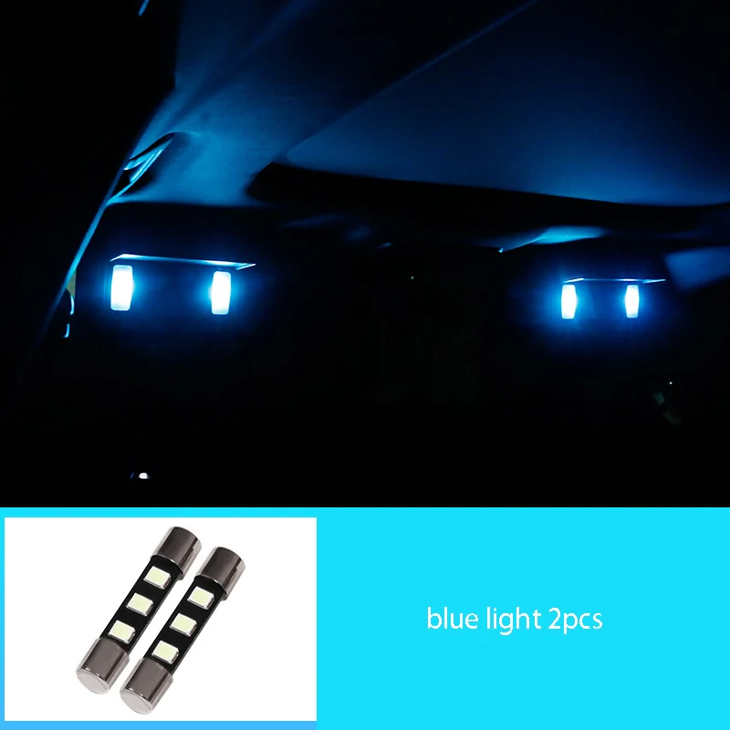 blue light 4pcs Макияж зеркало светодиодный свет закрытый автомобиля интимные Аксессуары Освещение Атмосфера свет украшения для Toyota Avalon - Цвет: blue light 4pcs
