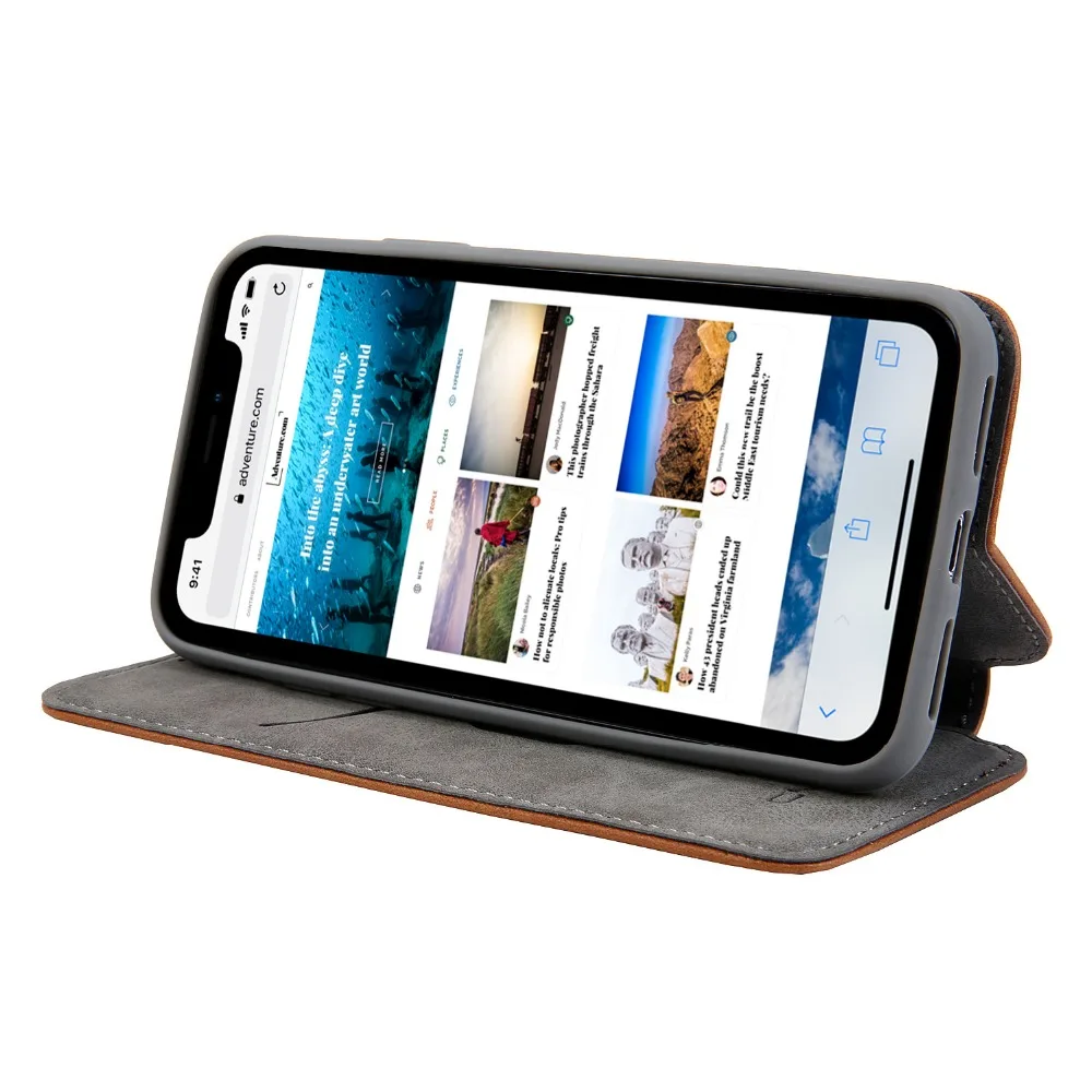 Флип чехол для iPhone XS Max Премиум книжка из искусственной кожи 11 Pro XR 7 8 с магнитной