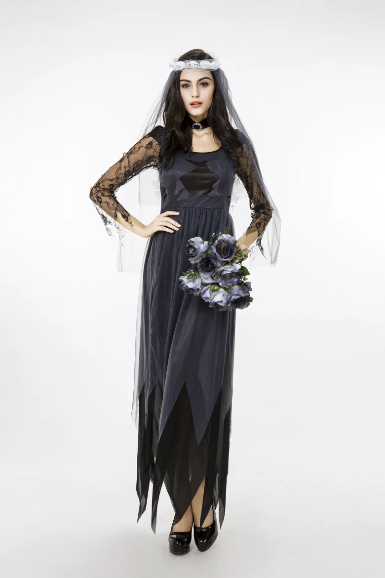 Ужасный Призрак невесты костюм для взрослых на Хэллоуин косплей платье нарядное