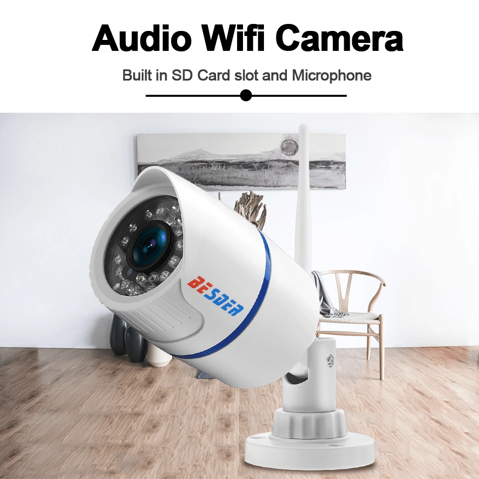 BESDER аудио 1080 P 720 Wi Fi IP Камера микрофон наблюдения открытый Водонепроницаемый