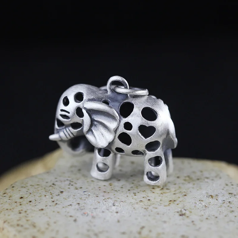 Ожерелье с подвеской из серебра 100% пробы изображением слона | Украшения и