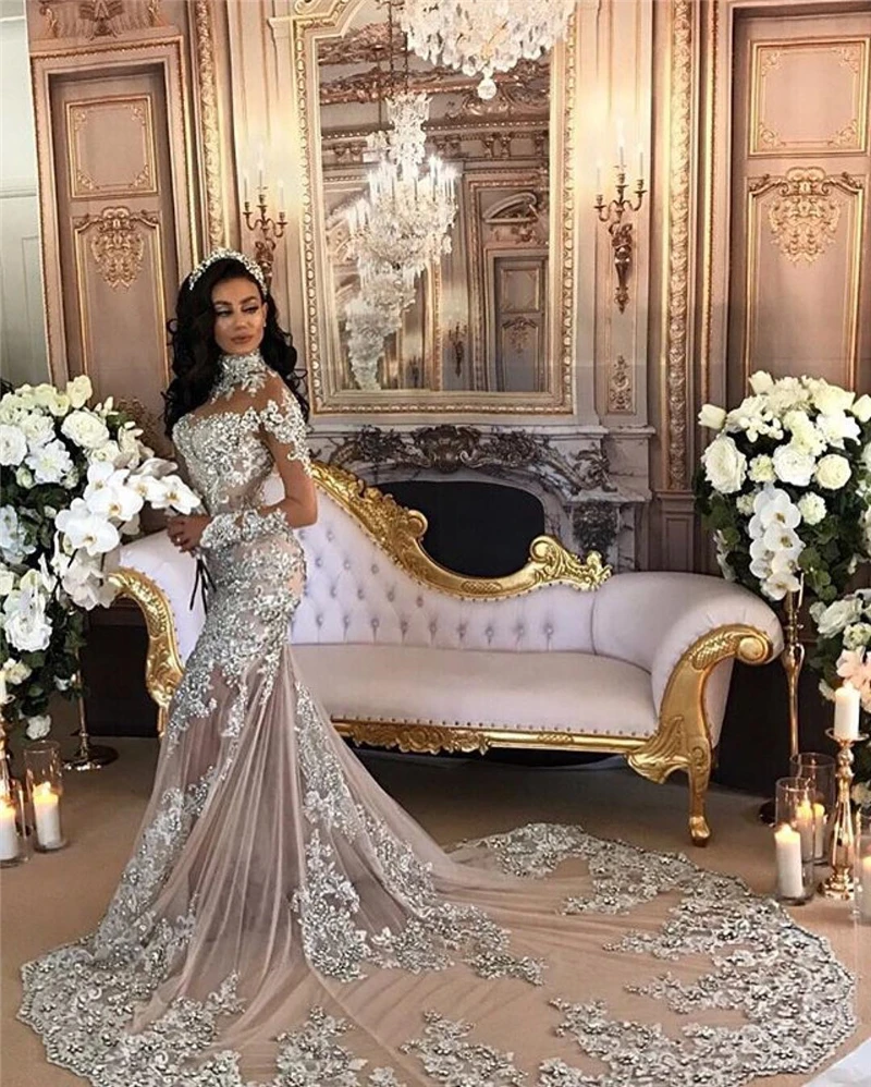 Robe de mariage 2020 роскошные сексуальные свадебные платья русалки со съемным шлейфом с