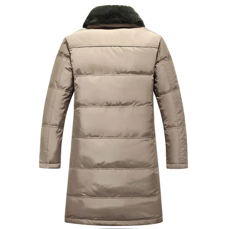 2018 мужская длинная пуховая куртка большого размера 4XL Толстая Теплая