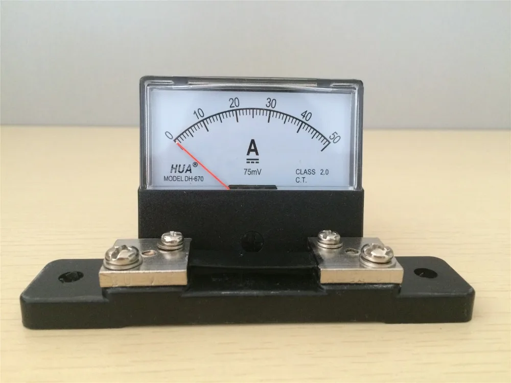 DH-670 30A 50A 100A 200A 500ADC с шунт аналоговая AMP Панель измеритель тока Амперметр