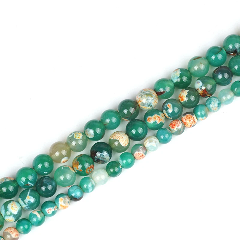 Бусины Из Натурального огненного агата розовые оранжевые пятнистые зеленые с