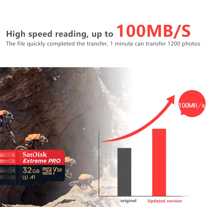 Карта памяти SanDisk Extreme Pro Micro SD 100% оригинал 64 ГБ 128 256 U3 V30 A2 карта SDXC флеш-карта TF для