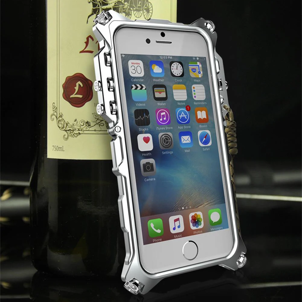 Тор Роскошные Heavy Duty Броня Металлический Алюминий Череп Мобильный Телефон Сумки