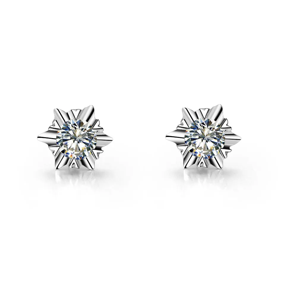 Тестовые положительные тестовые настоящие 5 мм 0.5Ct каждая G H серьги гвоздики из