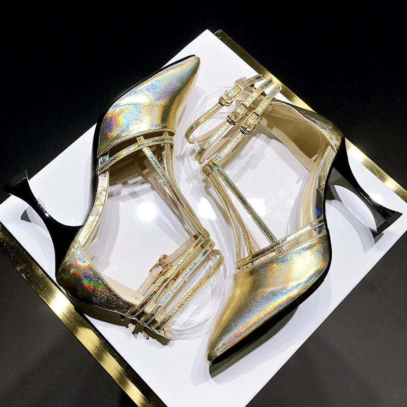 Роскошные Zapatos De Mujer новая дизайнерская обувь женские золотистые сандалии модные