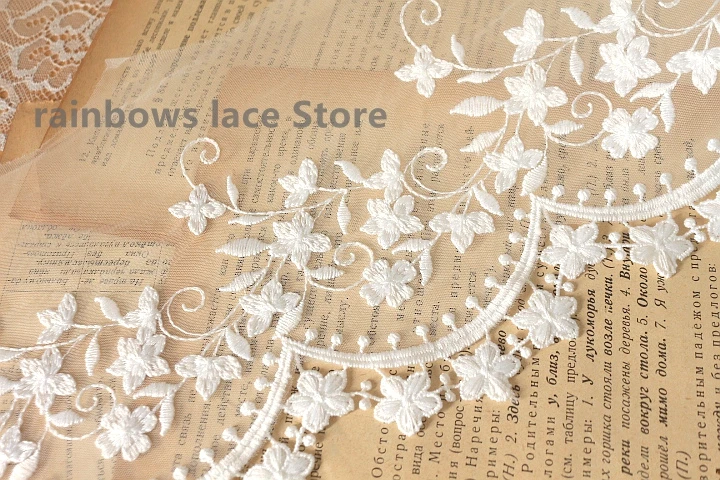 3 ярда в ширину: 14 см Стильная Хлопковая одежда с вышивкой Сетчатое кружево