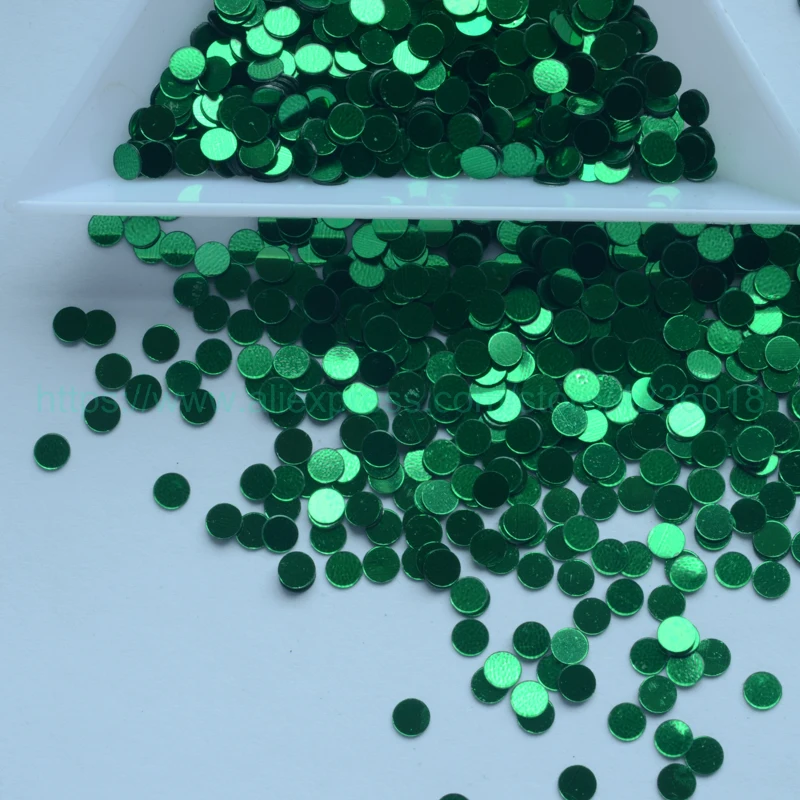 Блестки 25 г 3 мм зеленая точка плоская форма ПВХ свободные блестки для рукоделий