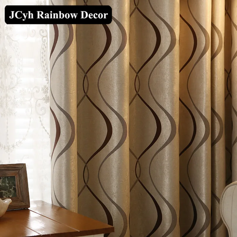 

Luxury Wavy Thick Striped Curtain For Living Room Bedroom Kitchen Decoration Modern Blackout Curtains Panel Fabrics Chinese