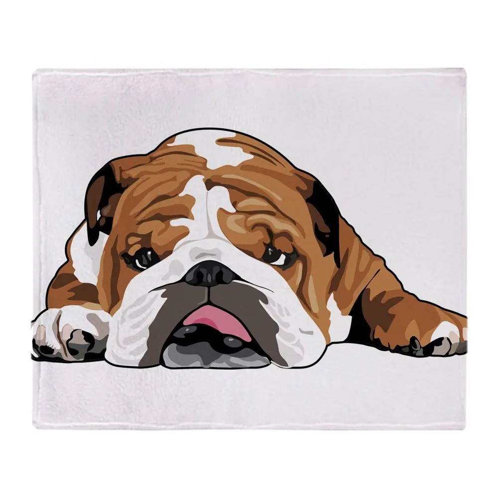 Мягкое Флисовое одеяло Teddy The English Bulldog из кораллового флиса покрывало для дивана