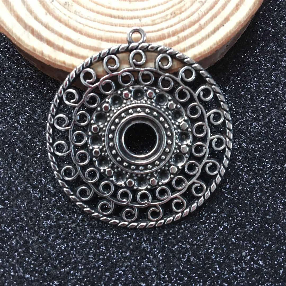5 шт. DIY ювелирные изделия винтажные круглые серьги из серебряного сплава