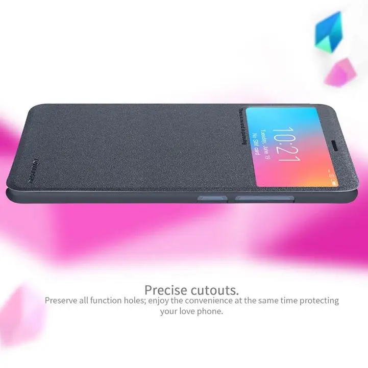 Чехол для телефона Nillkin для Xiaomi Redmi 6A Чехлы блестящие флип ПК кожаный чехол для телефона Redmi 6A ультра тонкий полная защита Capinha - Цвет: Dark Grey