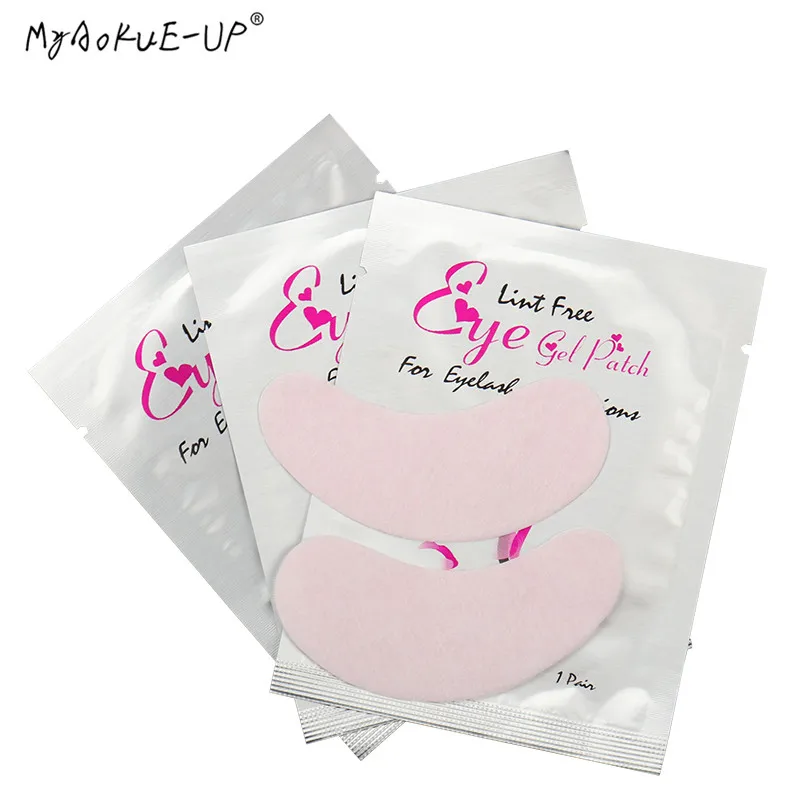 beauty pink 100 пар/лот патчи для наращивания ресниц под накладки для глаз гелевые инструменты для макияжа наклейки для накладных ресниц - Цвет: beauty pink