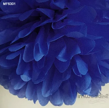 Pom Poms 1 шт. 30 см, китайская бумага шарики из искусственных цветов DIY для создания свадебного украшения вечерние товары для дома декоративные автомобильные - Цвет: Темно-синий