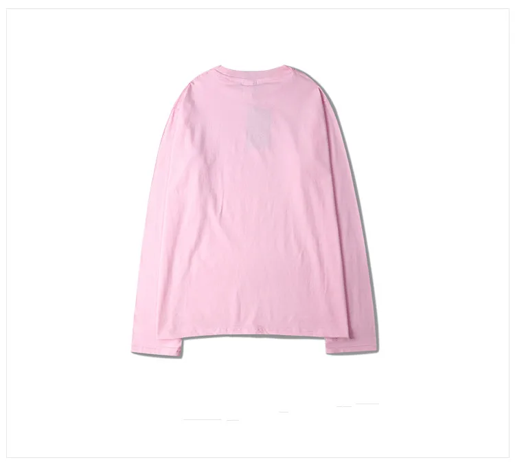 Харадзюку оверсайз High Street оранжевая футболка с длинным рукавом Ins Kanye длинная футболка хип-хоп Топ Футболка унисекс модная футболка мужская Kpop