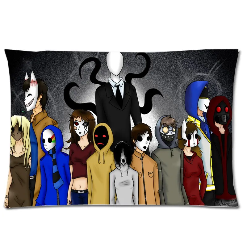 Creepypasta семейная Двусторонняя наволочка, декоративный чехол для подушки, полиэфирная подушка, Прямоугольная подушка, чехол 20*30 дюймов