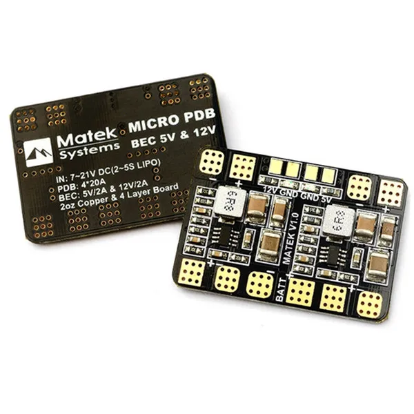 

Matek MICRO PDB with 5V & 12V Dual BEC Output for 150 180 210 FPV Mini Quadcopter