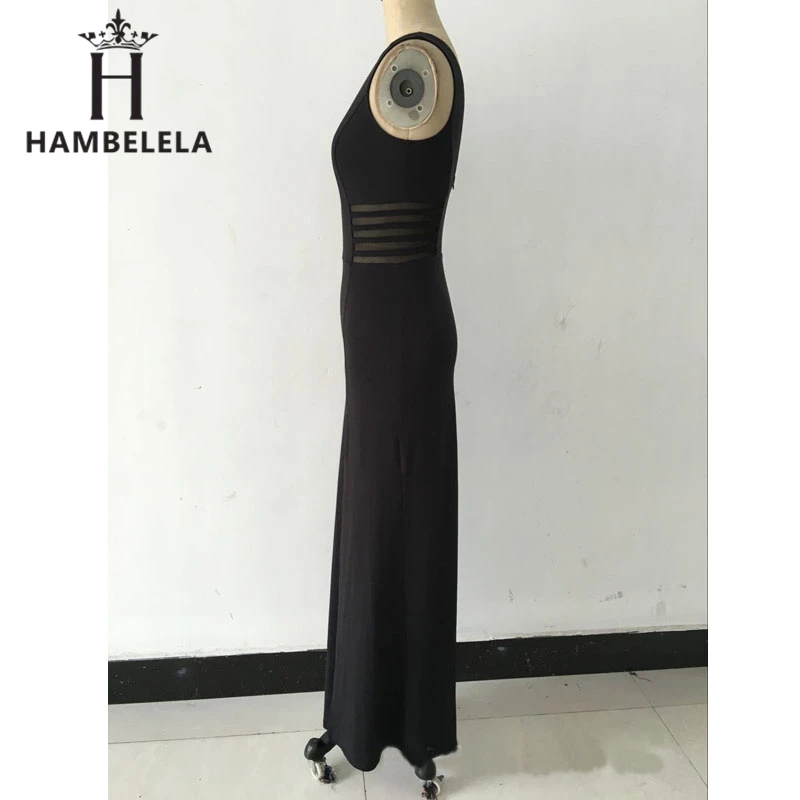 Женское платье без рукавов HAMBELE длинное из латекса длиной до щиколотки 2019 |