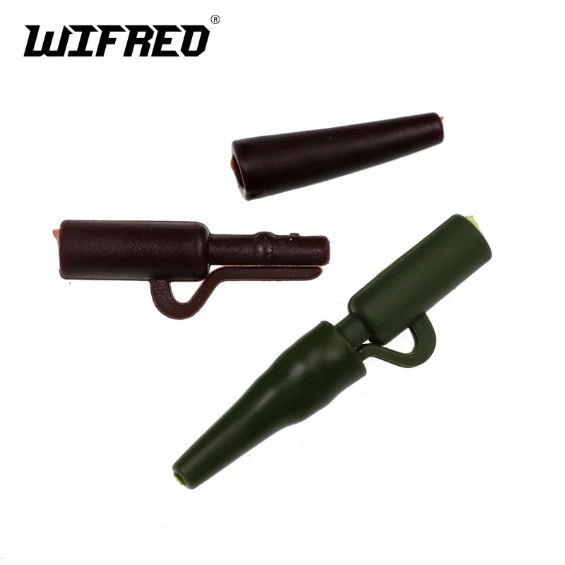 

[100 Sets] Wifreo Black Green Brown Carp Fishing Leader Clips with Tail Rubbers Wholesale / Retail Factory