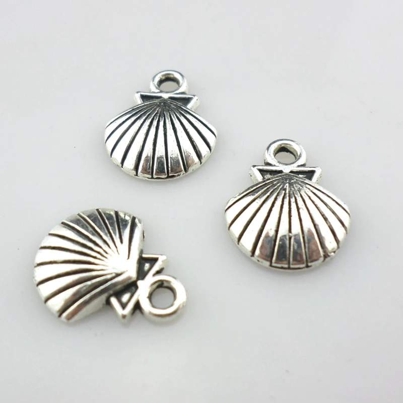 

48pcs Tibetan Silver Shell/Conch Charms Craft Pendants 12x14mm Jewelry Findings