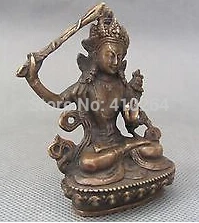 Хорошая скидка старый Тибет тибетская бронзовая Manjushri Manjusri статуя Будды