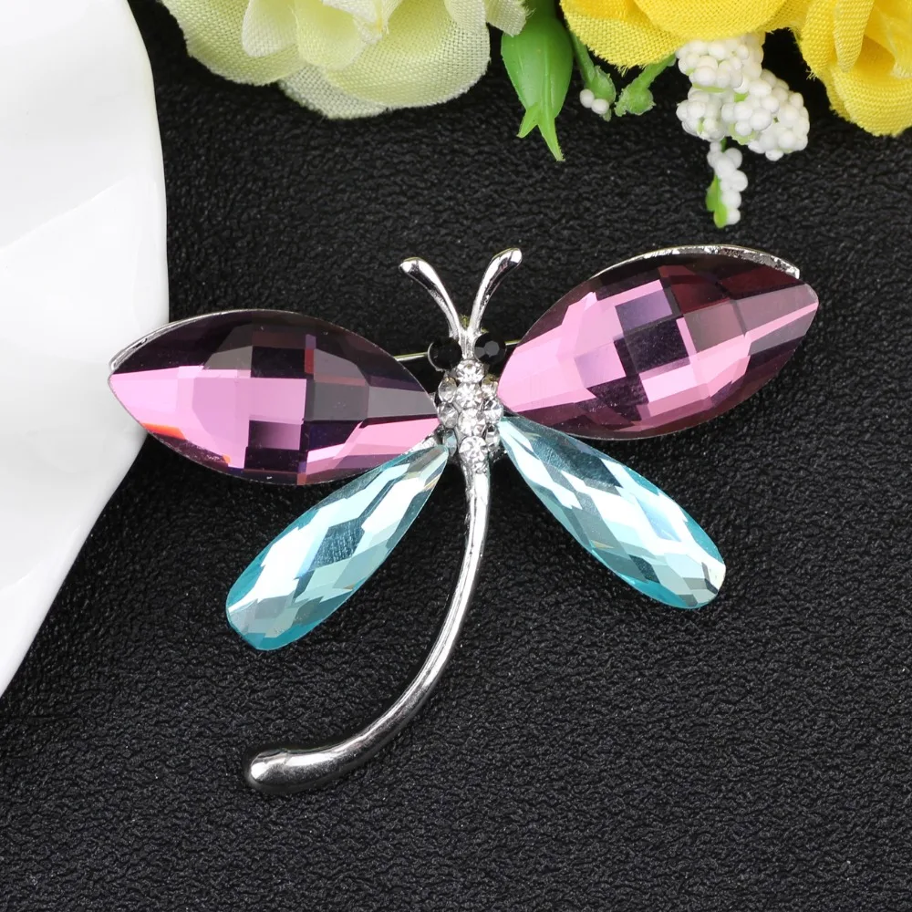 Женская Брошь в виде стрекозы с кристаллами|dragonfly brooch|crystal dragonfly broochbrooches for women |