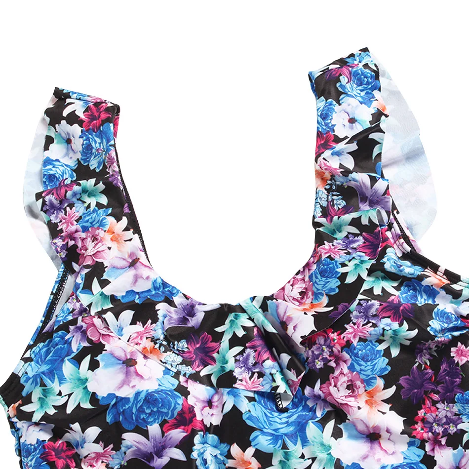 Женский купальный костюм с рюшами Танкини пуш ап Цельный купальник большого