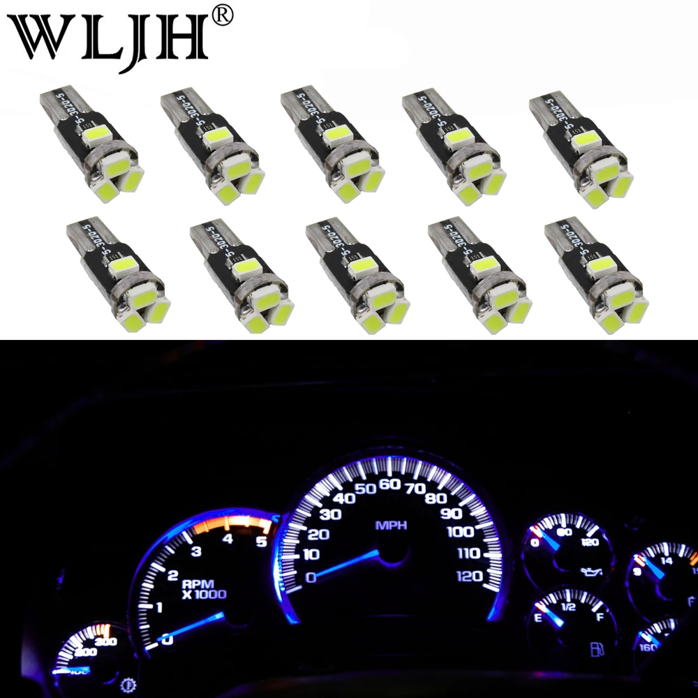 WLJH 10x T5 светодиодный 7 цветов Автомобильный светильник 74 73 286 приборная панель