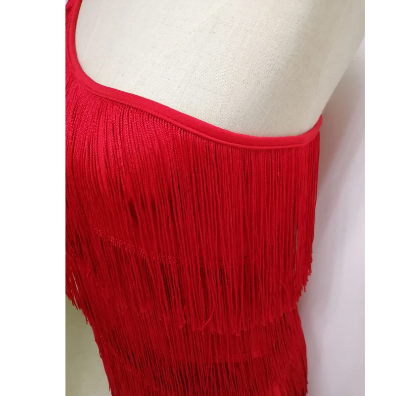 1920s Flapper Charleston маскарадный костюм красный с одним плечом бахромой платье Гэтсби