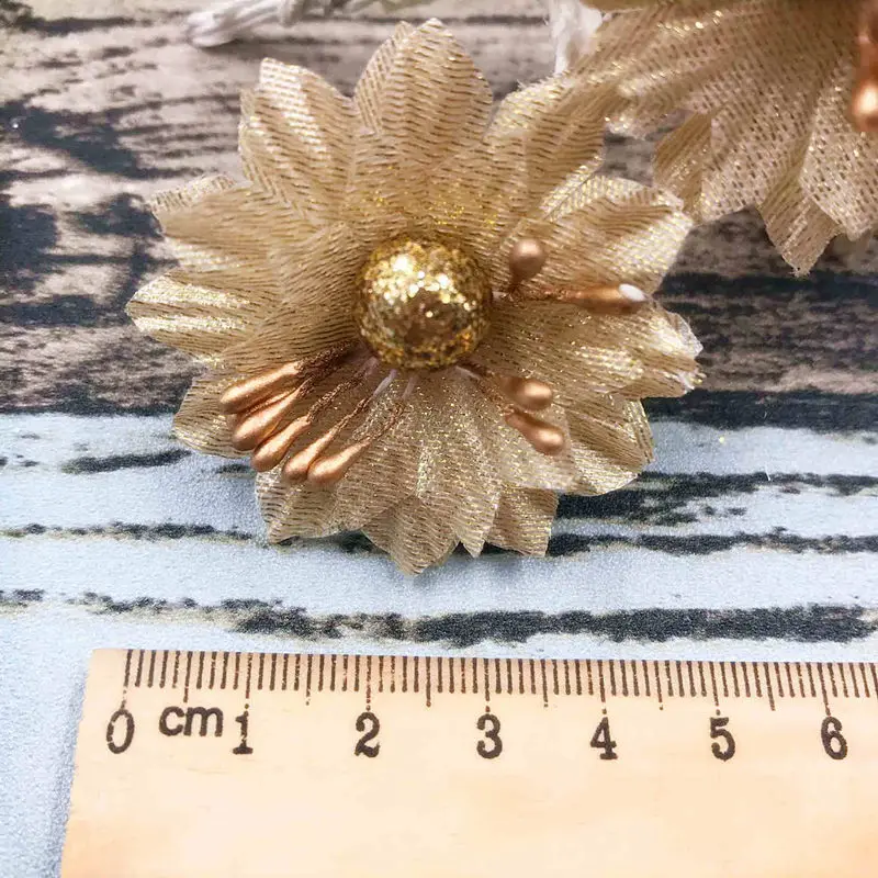 6 шт Золотой Серебряный Блестящий искусственный Шелковый букет цветов для