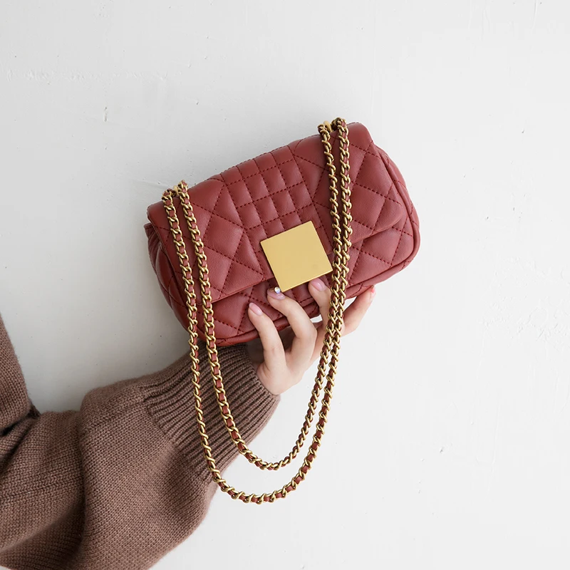 Сумки VENOF из натуральной кожи для женщин клетчатая мини сумка через плечо женская